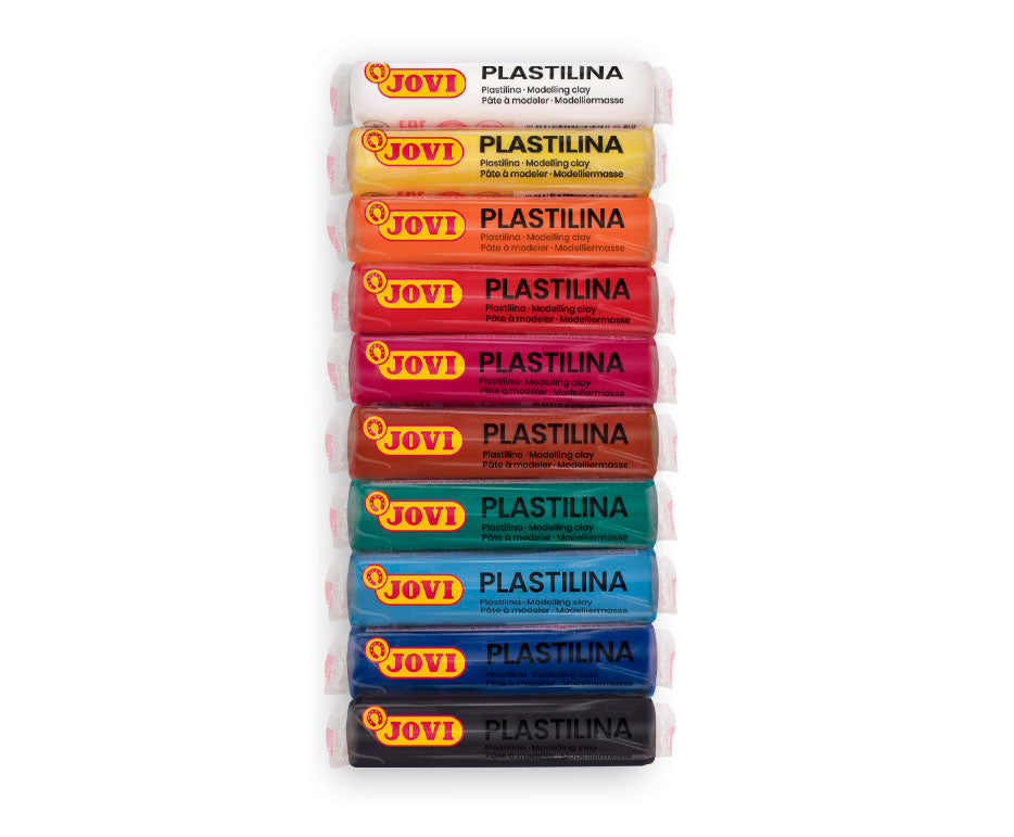 JOVI Modeling Clay Set, Natural Plasticine, 10 x 15 g