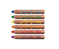 JOVI My First 4-in-1 Multi-Purpose Round Colored Pencils - Set of 6 with Sharpener