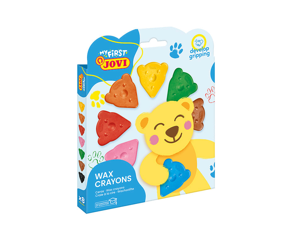 JOVI My First Bear-Shaped Wax Crayons, Set of 8