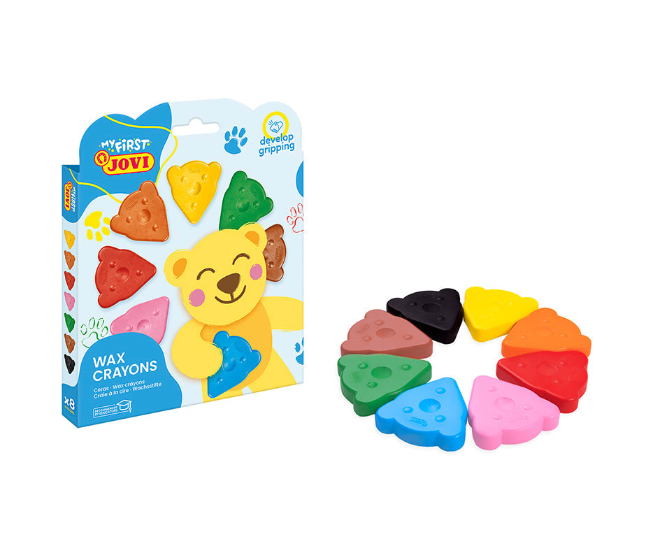 JOVI My First Bear-Shaped Wax Crayons - Set of 8 pcs