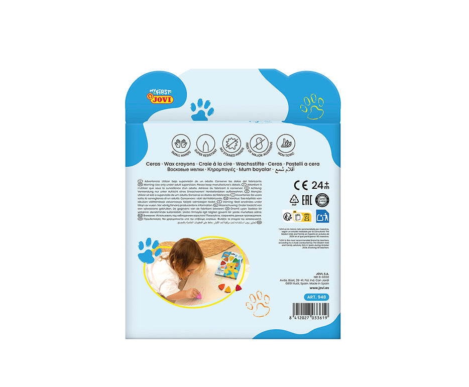 JOVI My First Bear-Shaped Wax Crayons - Set of 8 pcs