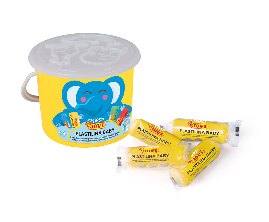 JOVI My First Soft Natural Modeling Clay in Bucket 10 x 38 g - Yellow