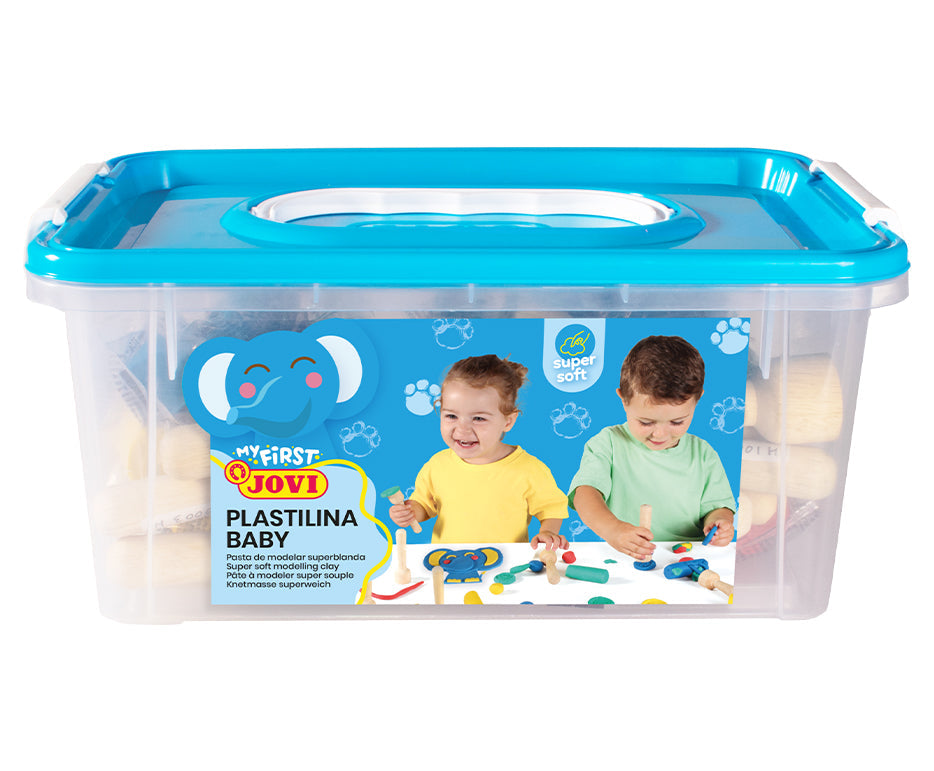 JOVI My First Soft Natural Modeling Clay Set 20 x 38 g, 4 Colors and 9 Stamps