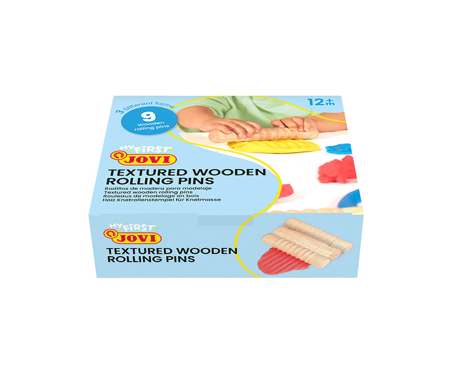 JOVI My First Wooden Rolling Pins - 9 pcs, 3 Patterns