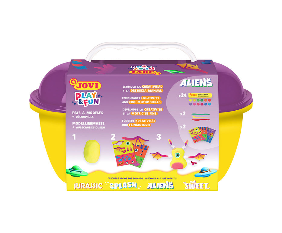 JOVI Play&Fun Natural Modeling Clay in Aliens Case, 50 pcs