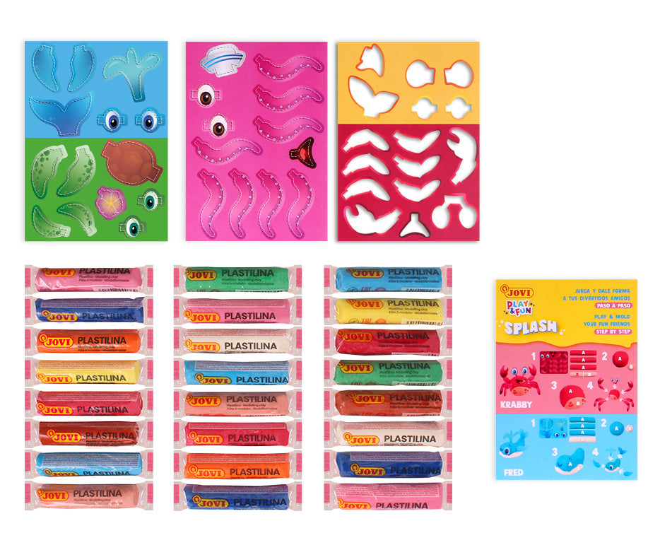 JOVI Play&Fun Splash Modeling Clay Set, 360 g, in Case