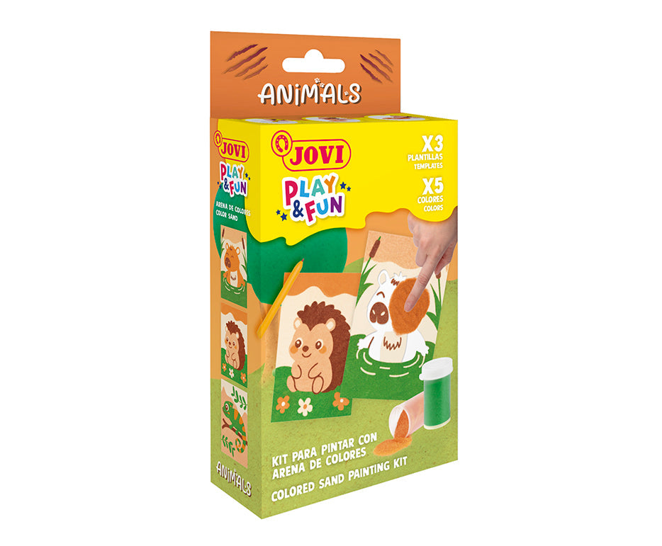 JOVI Play&Fun mini sand painting creative set – 9 pcs – Animals