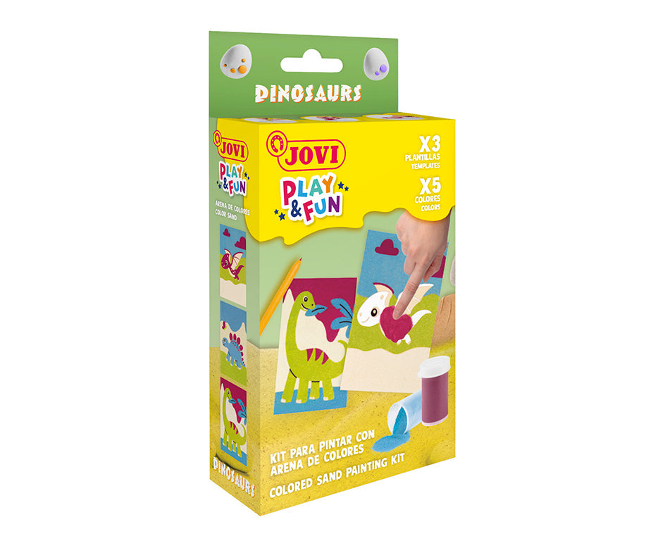 JOVI Play&Fun mini sand painting creative set – 9 pcs – Dinosaurs