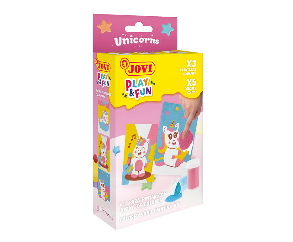 JOVI Play&Fun mini sand painting creative set – 9 pcs – Unicorns