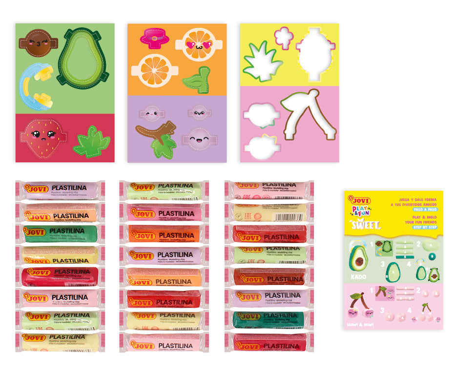 JOVI Play&Fun Natural Modelling Clay Case Sweet – 50 pcs