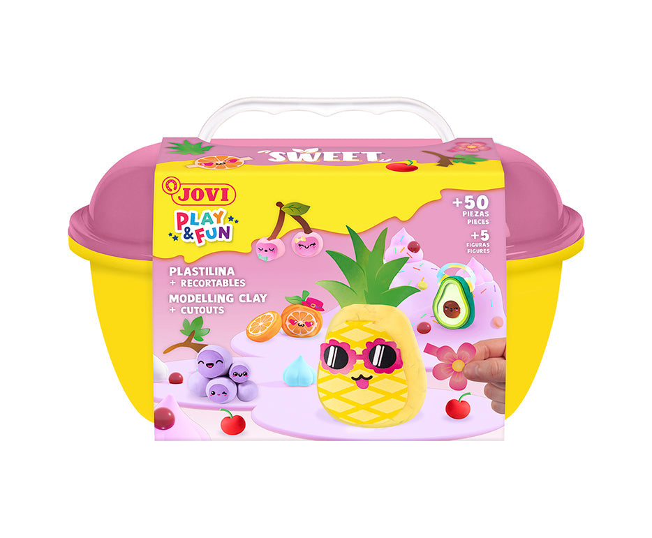 JOVI Play&Fun Natural Modelling Clay Case Sweet – 50 pcs