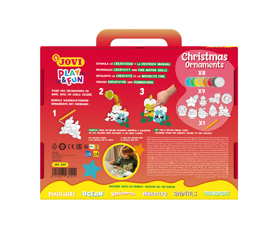 JOVI Play&Fun Sand Painting Set Christmas Ornaments - 12 pcs