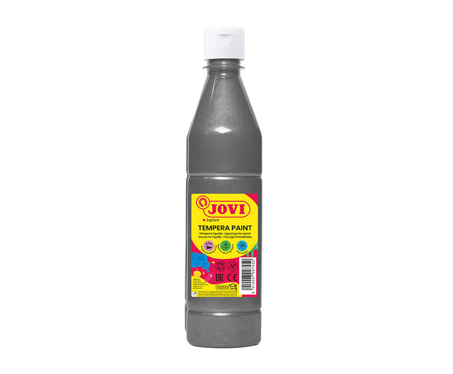 JOVI Premium Metallic Tempera Paint, 500 ml, Silver