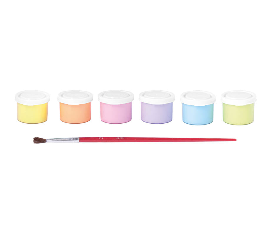 JOVI Premium Pastel Tempera Paints 6 x 35 ml with Brush