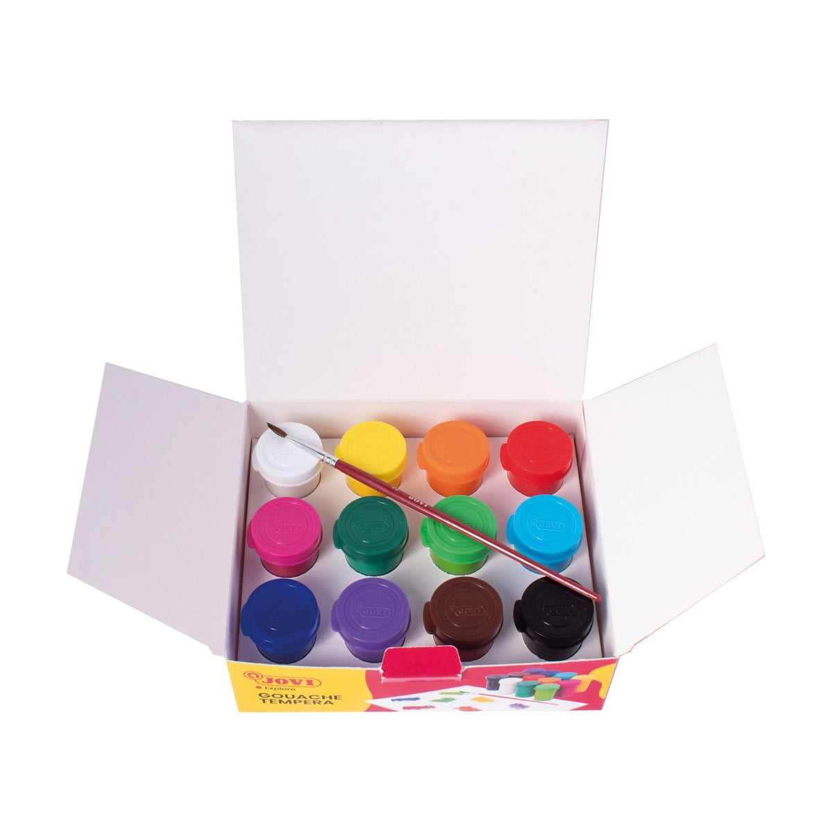 JOVI Premium Tempera Paint Set 12 x 15 ml with Brush