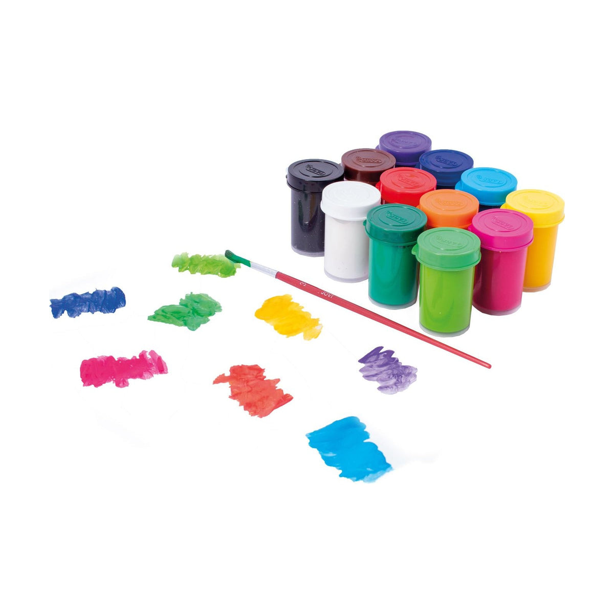 JOVI Premium Tempera Paint Set 12 x 15 ml with Brush