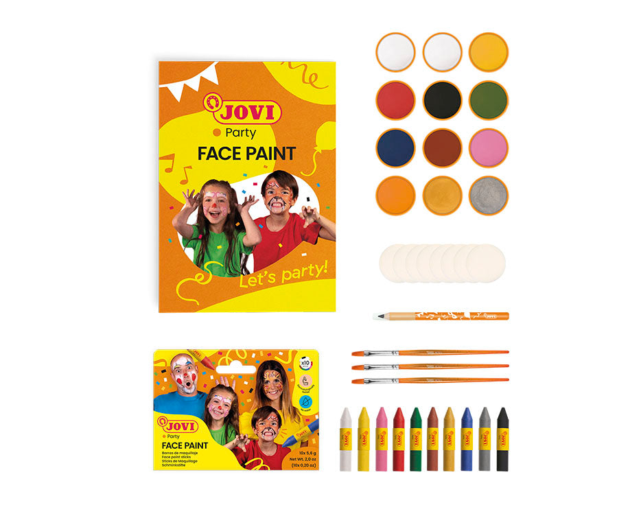 JOVI School Face Paint Set with Accessories - 12 x 8 ml