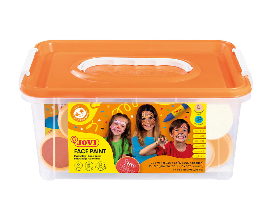 JOVI School Face Paint Set with Accessories - 12 x 8 ml