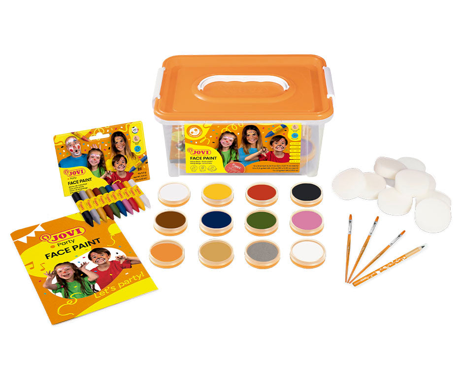 JOVI School Face Paint Set with Accessories - 12 x 8 ml