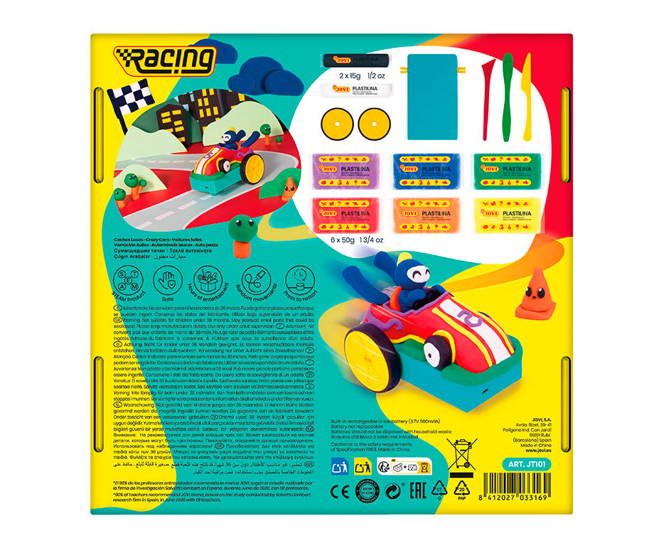 JOVI Tech Crazy Cars Racing Modeling Clay Set 14 pcs