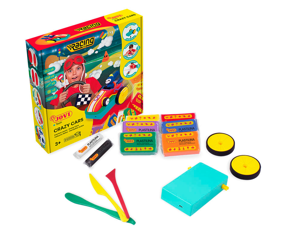 JOVI Tech Crazy Cars Racing Modeling Clay Set 14 pcs