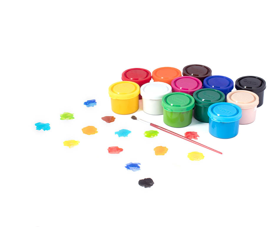 JOVI Premium Tempera Paints 7 x 35 ml with Brush