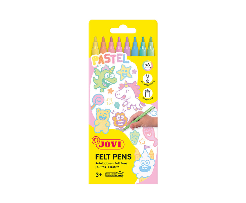 JOVI Washable Fine Pastel Markers 3 mm / set of 8 pcs