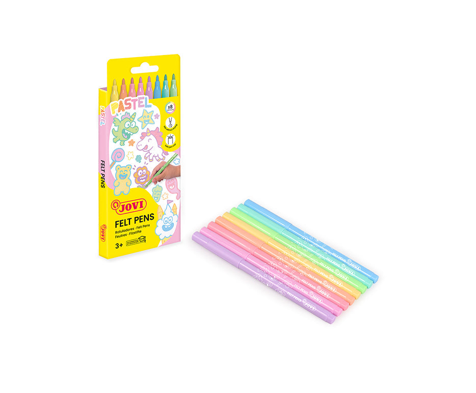 JOVI Washable Fine Pastel Markers 3 mm / set of 8 pcs