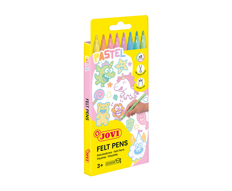 JOVI Washable Fine Pastel Markers 3 mm / set of 8 pcs