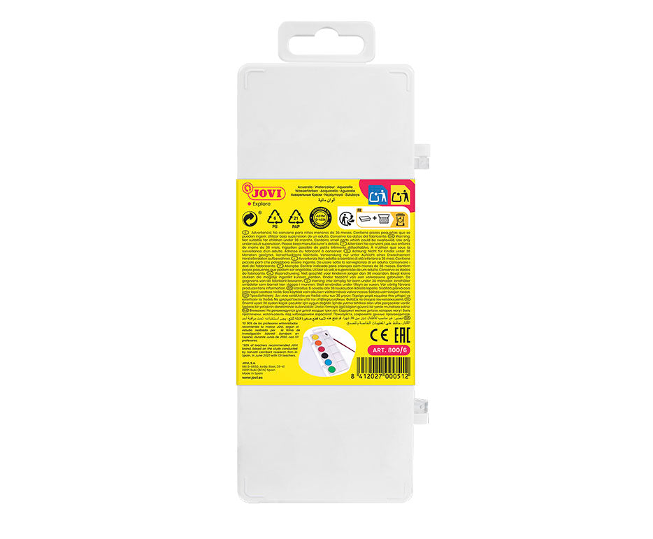 JOVI Watercolor Paint Set 22 mm - 6 pcs with Brush