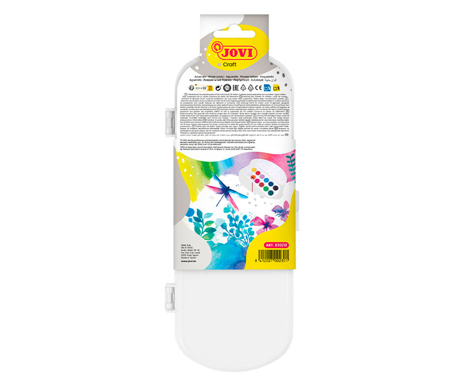 JOVI Watercolor Paint Set 30 mm - 12 pcs with Brush