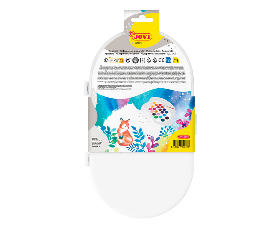 JOVI Watercolor Paint Set 30 mm, 22 pcs with Brush