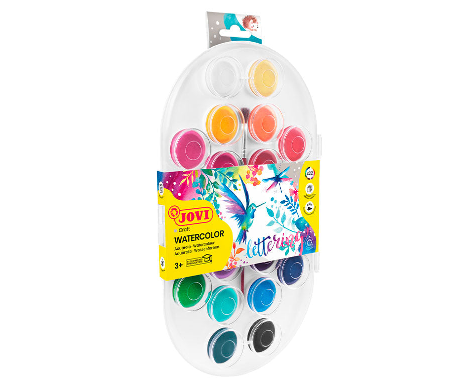 JOVI Watercolor Paint Set 30 mm, 22 pcs with Brush