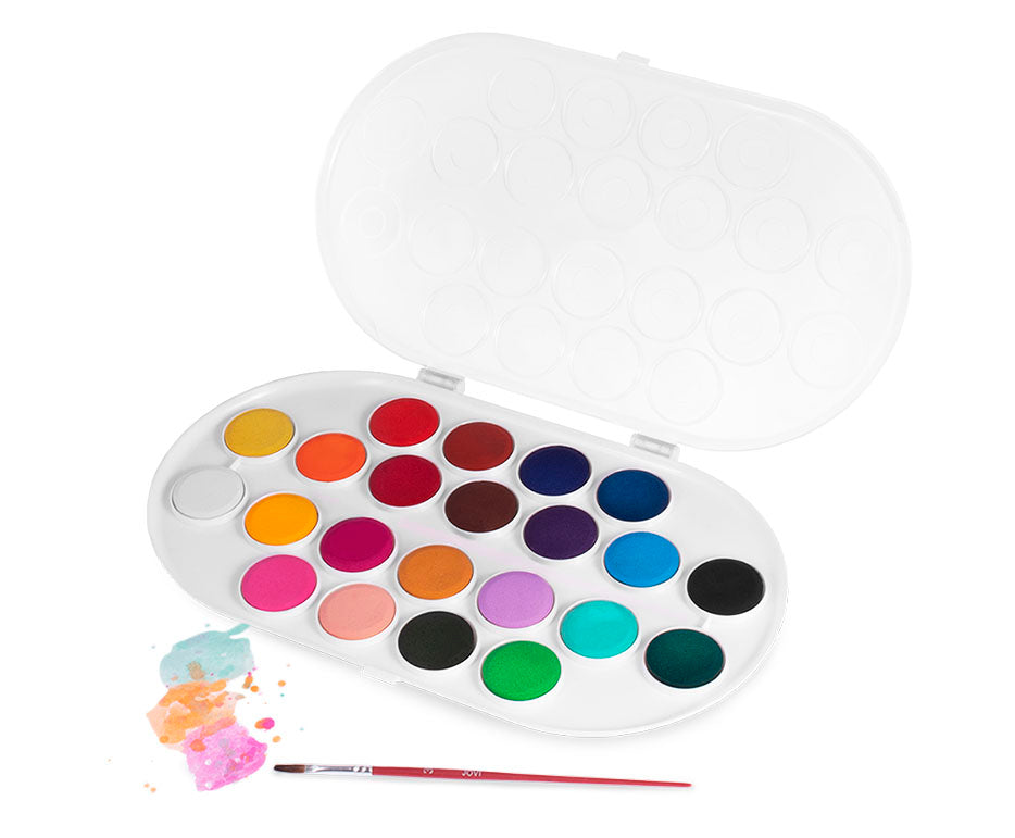 JOVI Watercolor Paint Set 30 mm, 22 pcs with Brush