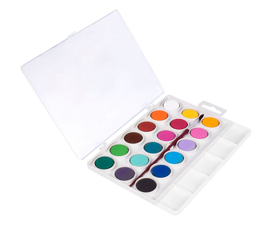 JOVI Watercolor Pans 22 mm - 18 pcs with Brush