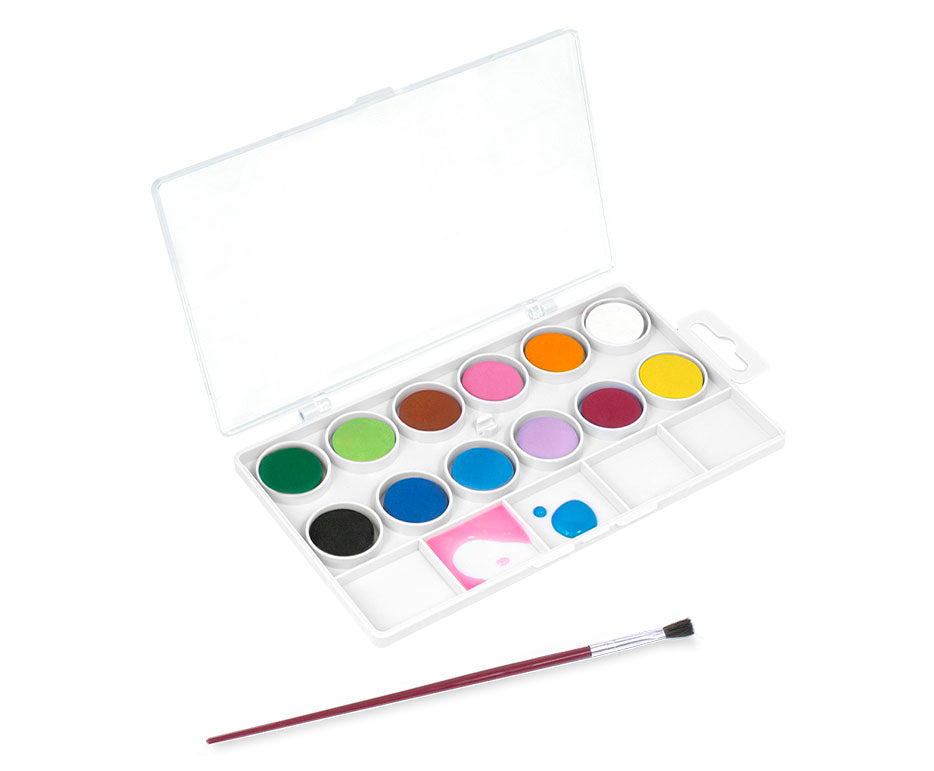 JOVI Watercolors, 22 mm Diameter, Set of 12 with Brush