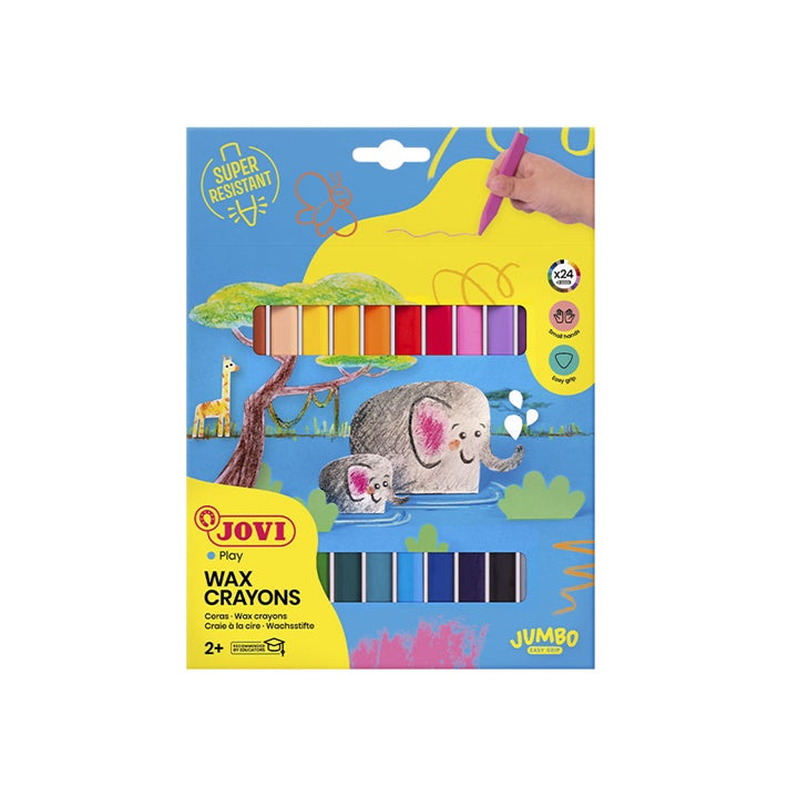 JOVICOLOR Triwax Triangular Wax Crayons, Set of 24, 82 mm, 11 mm Diameter