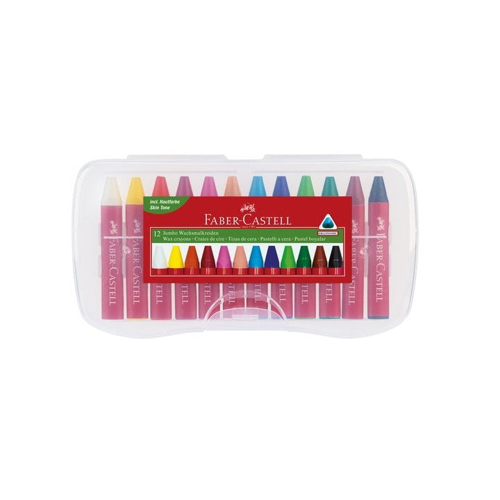 Jumbo Wax Crayons, Set of 12, Colored