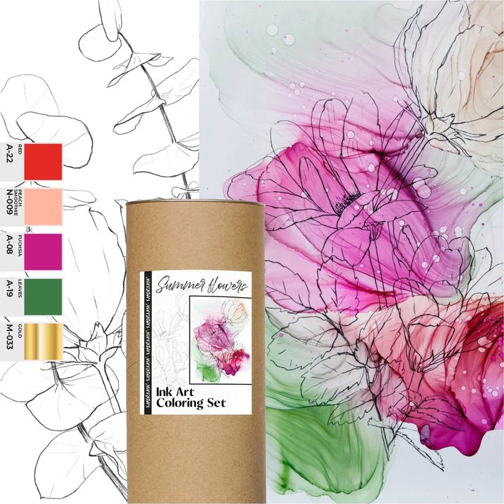 Kamenskaya 'Summer Flowers' Ink Set