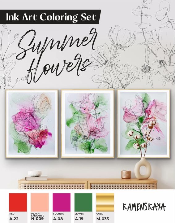 Kamenskaya 'Summer Flowers' Ink Set