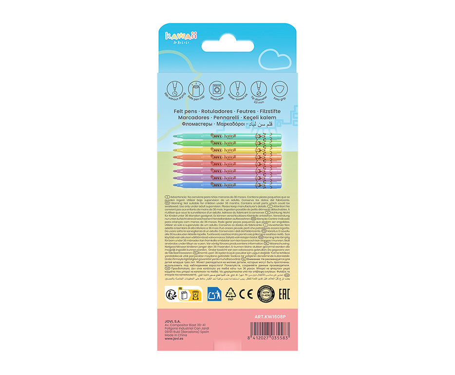 Kids' markers JOVI Kawaii / set of 8 pcs - 3 mm
