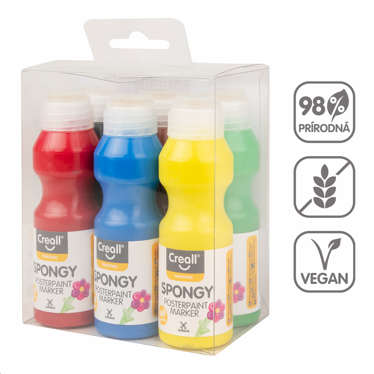 Kids' Tempera Paint Set Creall Spongy 6 x 70 ml