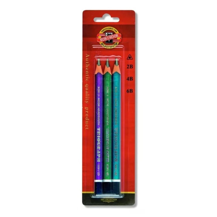 KOH‑I‑NOOR 1835 Jumbo Graphite Pencils – Set of 3 / 2B,4B,6B
