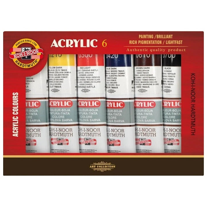 KOH‑I‑NOOR Acrylic Paint Set, 6x40 ml