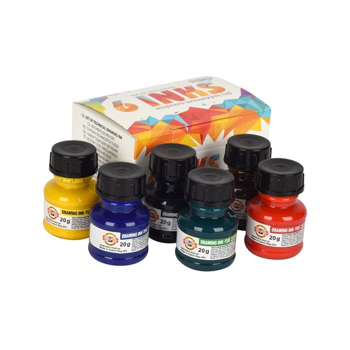 KOH-I-NOOR Colored Ink Set, 6 Pieces