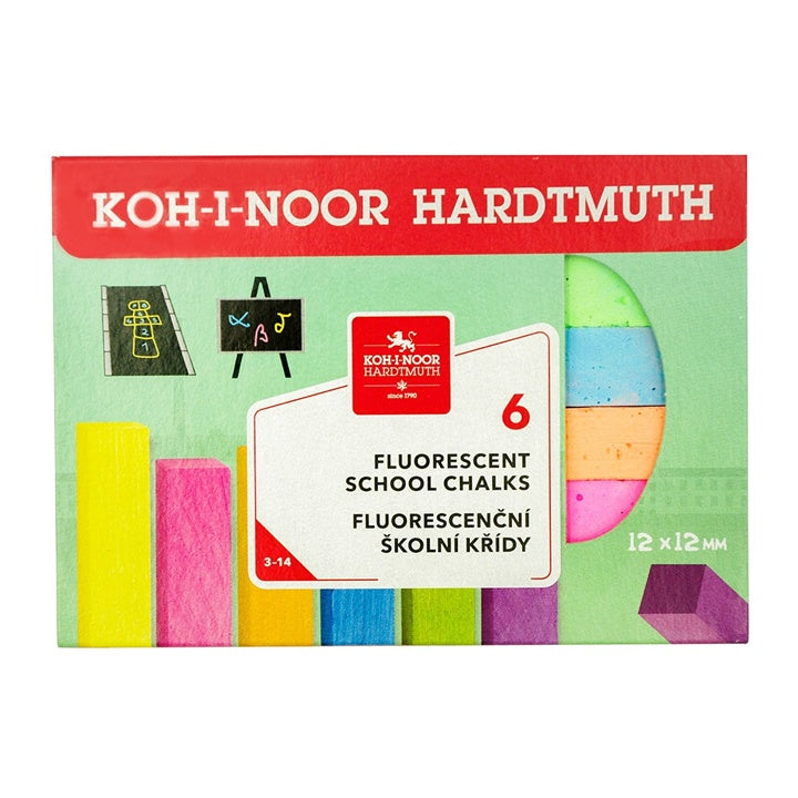 KOH-I-NOOR Fluorescent School Chalks, Set of 6 Colors