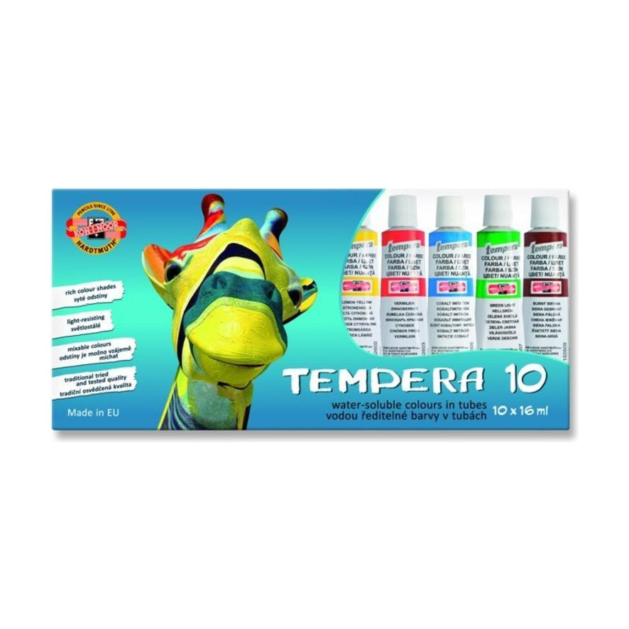 Koh-i-noor Tempera Paint Set, 10-Piece, 10 x 16 ml