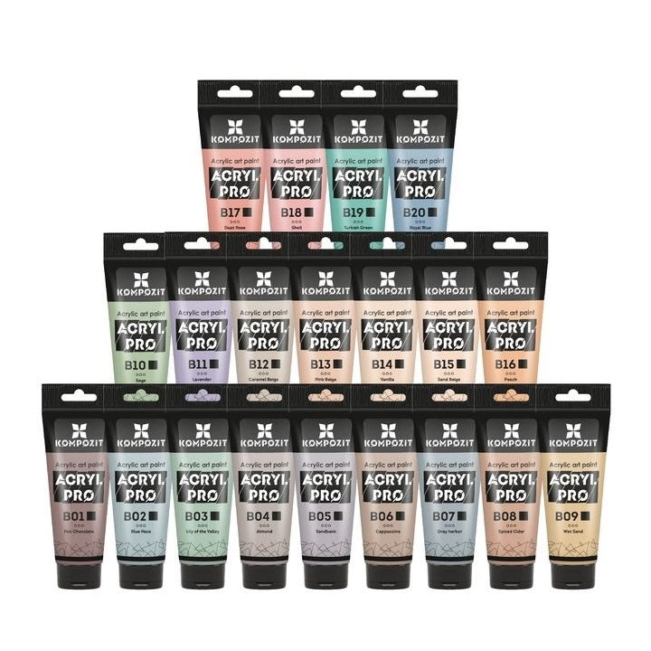Комплект акрилни бои ACRYL PRO Composite Pastel — изображение 1