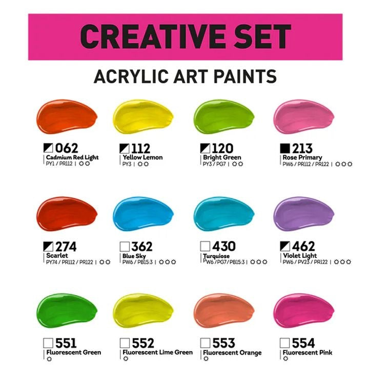 Комплект акрилни бои ACRYL PRO CREATIVE — изображение 2