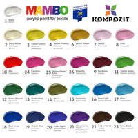 Комплект акрилни бои MAMBO за текстил и кожа — изображение 3